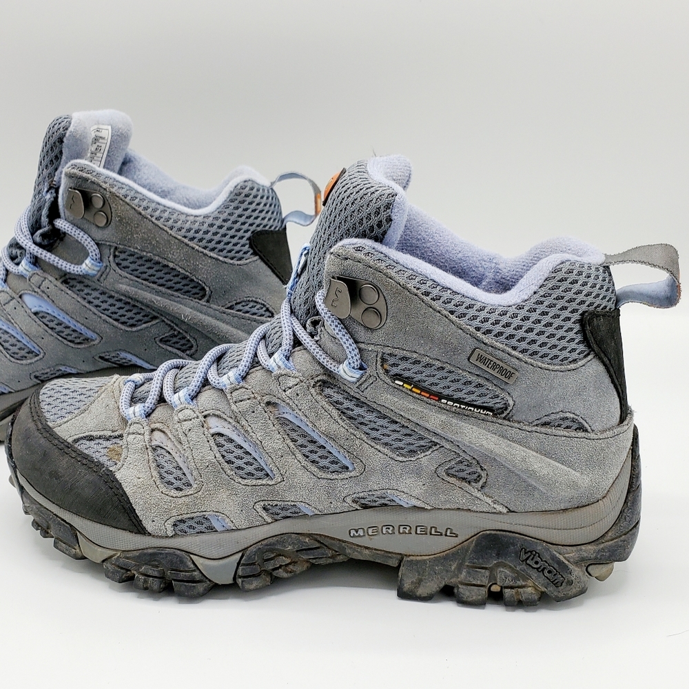 Merrell Moab Mid Waterproof Gray & Periwinkle Boot